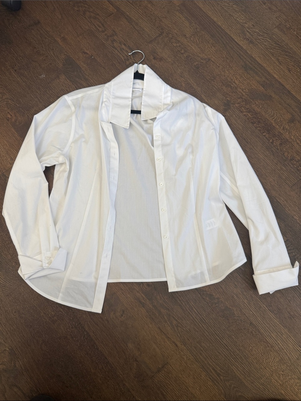 Calvin Klein Sheer White Long-Sleeve Button Shirt